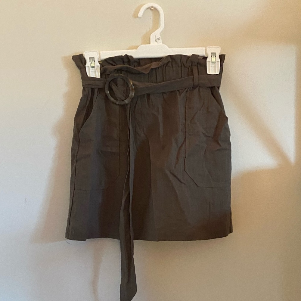 army green skirt